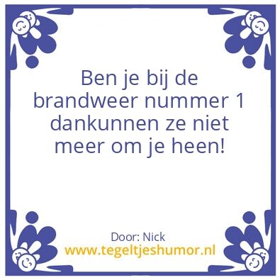Tegeltje: Brandweer