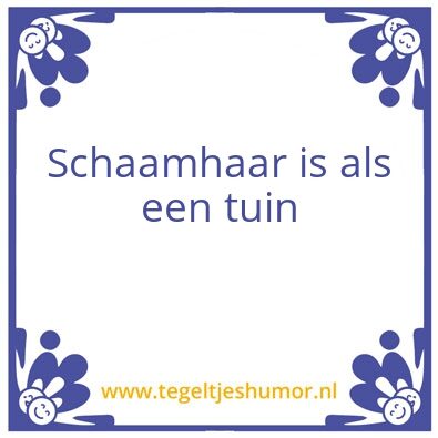 Tegeltje: Schaamhaar