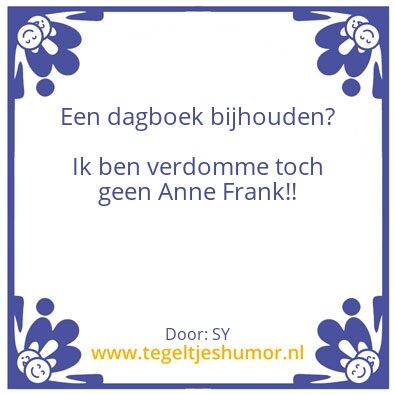 Tegeltje: Dagboek