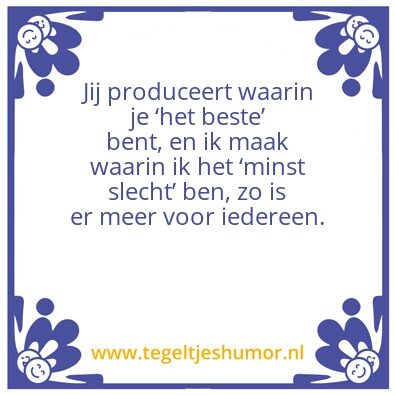 Tegeltje: Comparatief kostenverschil