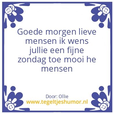 Tegeltje: Goede morgen