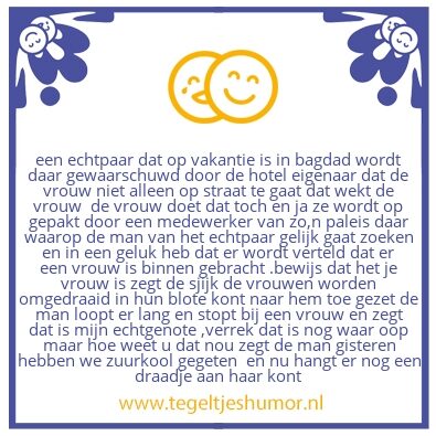 Tegeltje: echtpaar in bagdad