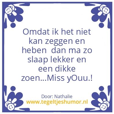 Tegeltje: Miss yOu