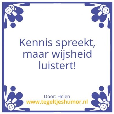Tegeltje: Kennis