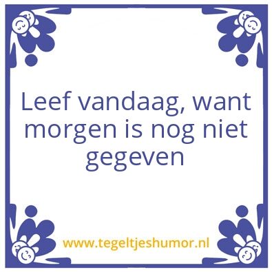Tegeltje: leef vandaag