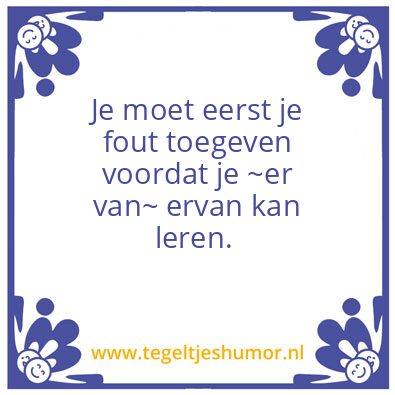 Tegeltje: Leren van fouten