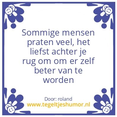Tegeltje: praten veel