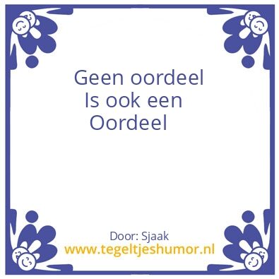 Tegeltje: Oodeel