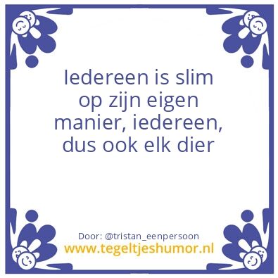 Tegeltje: Slim zijn