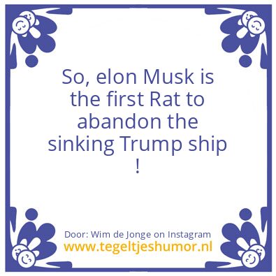 Tegeltje: The sinking Trump ship !