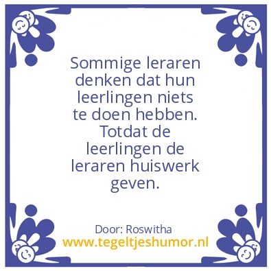Tegeltje: Huiswerk