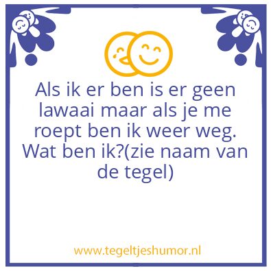 Tegeltje: Stilte