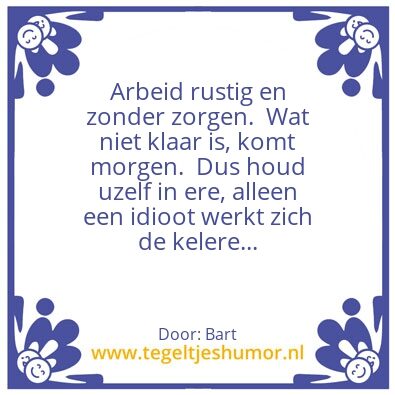 Tegeltje: Werken