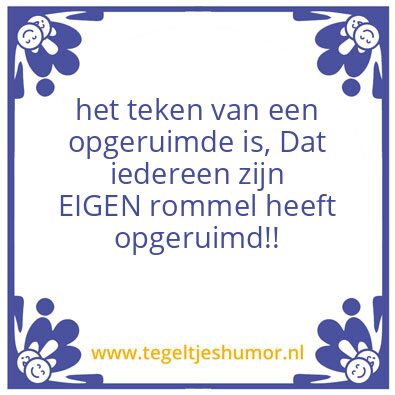 Tegeltje: opgeruimde keuken