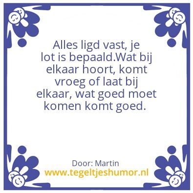 Tegeltje: Dit is het leven