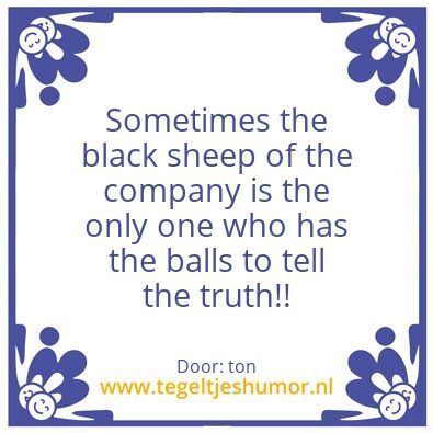 Tegeltje: black sheep