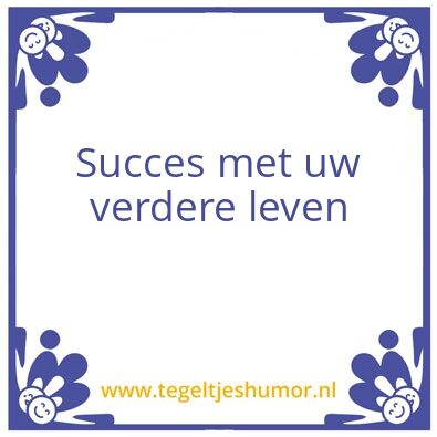 Tegeltje: succes