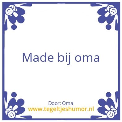 Tegeltje: Oma