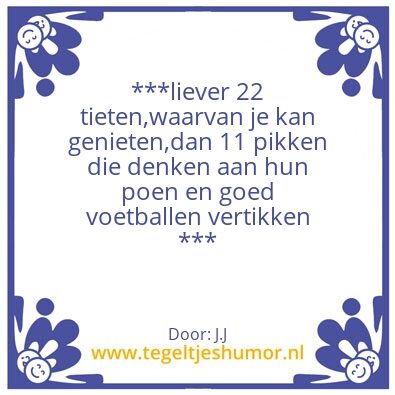 Tegeltje: voetbal