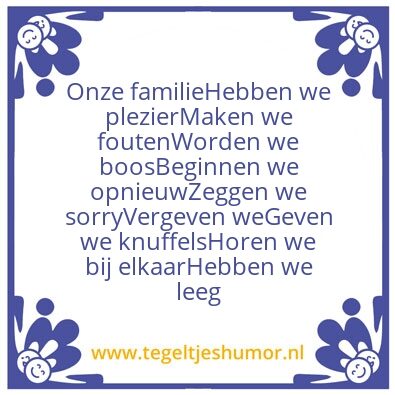 Tegeltje: Familie