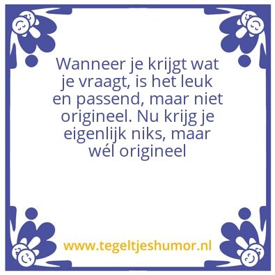 Tegeltje: Als