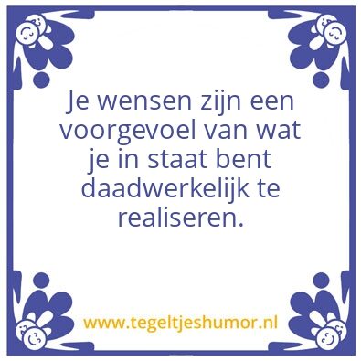 Tegeltje: wens