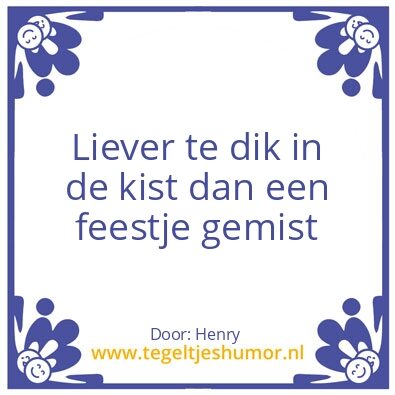 Tegeltje: feestje