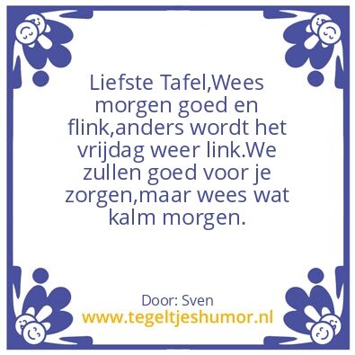 Tegeltje: VERGIFTAFELTJE