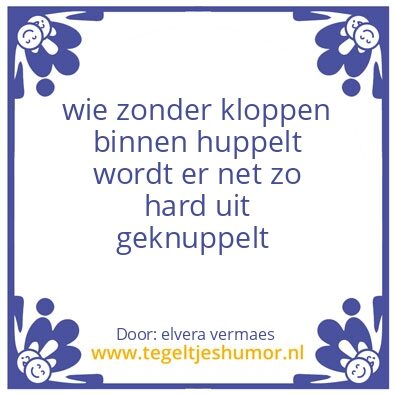 Tegeltje: binnen kloppen