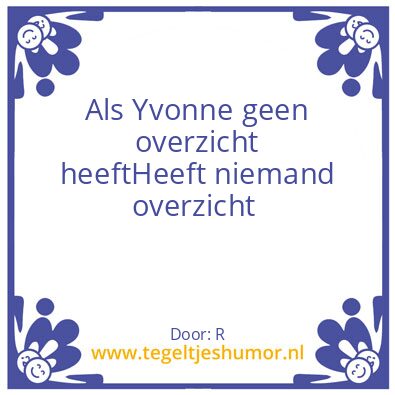 Tegeltje: Yvonne