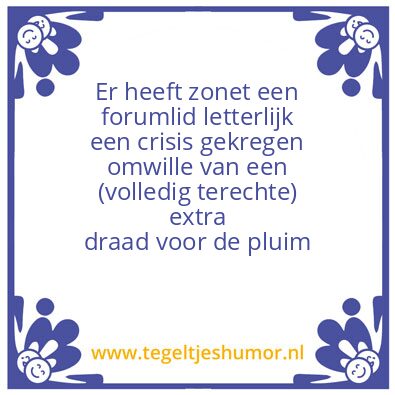 Tegeltje: Weerwoorddrama