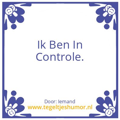 Tegeltje: Niemand