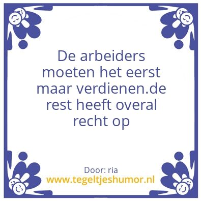 Tegeltje: dus dat