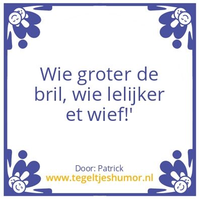 Tegeltje: De bril