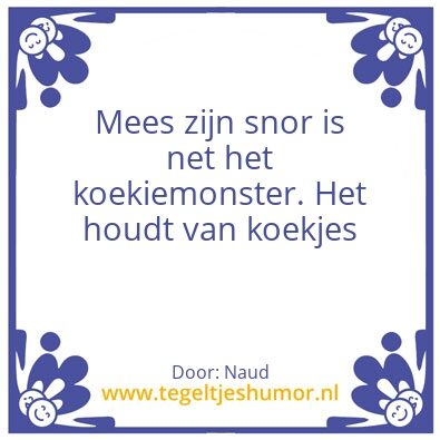 Tegeltje: Mees zijn snor