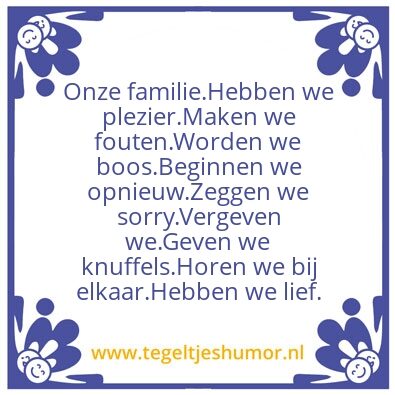 Tegeltje: Familie