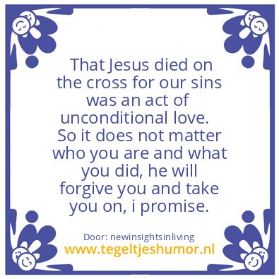 Tegeltje: Jesus died for our sins