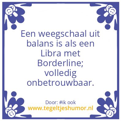 Tegeltje: De weegschaal