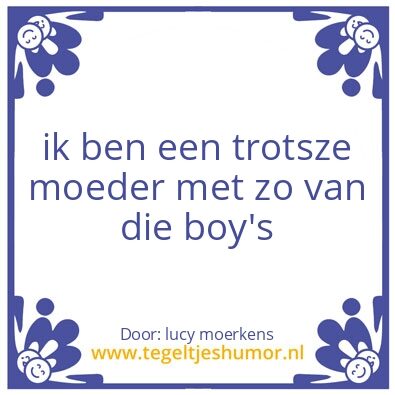 Tegeltje: mijn zonen