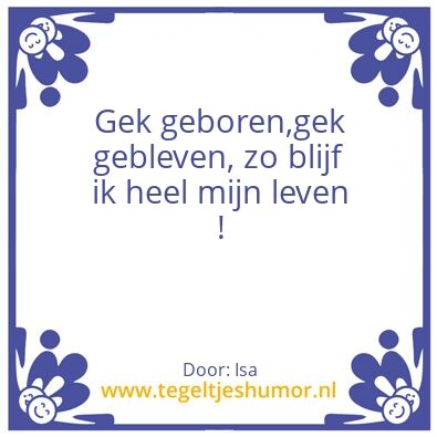Tegeltje: Gek