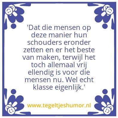 Tegeltje: Over corona