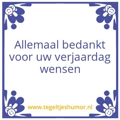 Tegeltje: bedanken