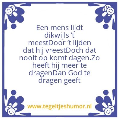 Tegeltje: Vrezen