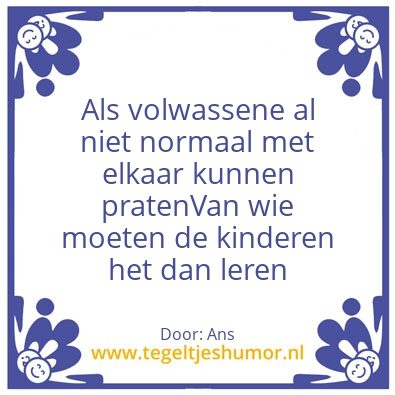 Tegeltje: Praten
