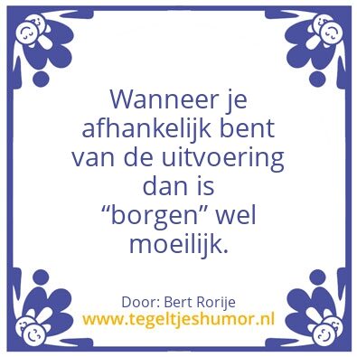 Tegeltje: Borging