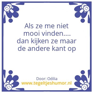 Tegeltje: Kijk de andere kant op