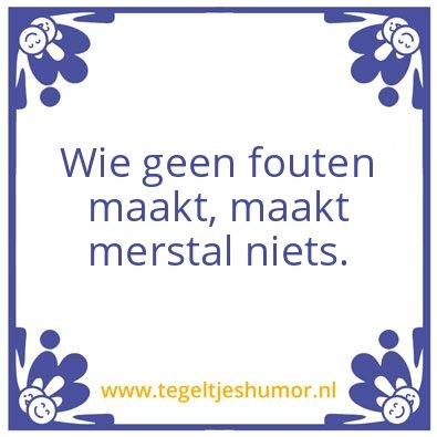 Tegeltje: Foutje