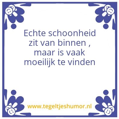 Tegeltje: Schionheid