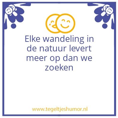 Tegeltje: Elke wandeling