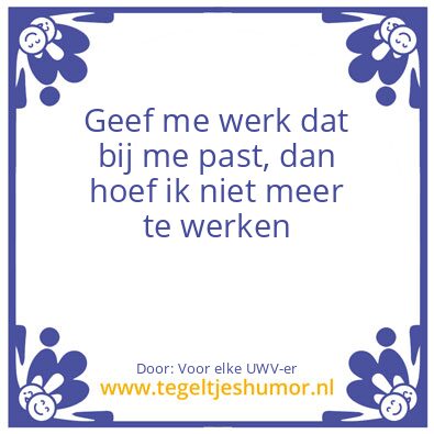 Tegeltje: Doe er je voordeel mee